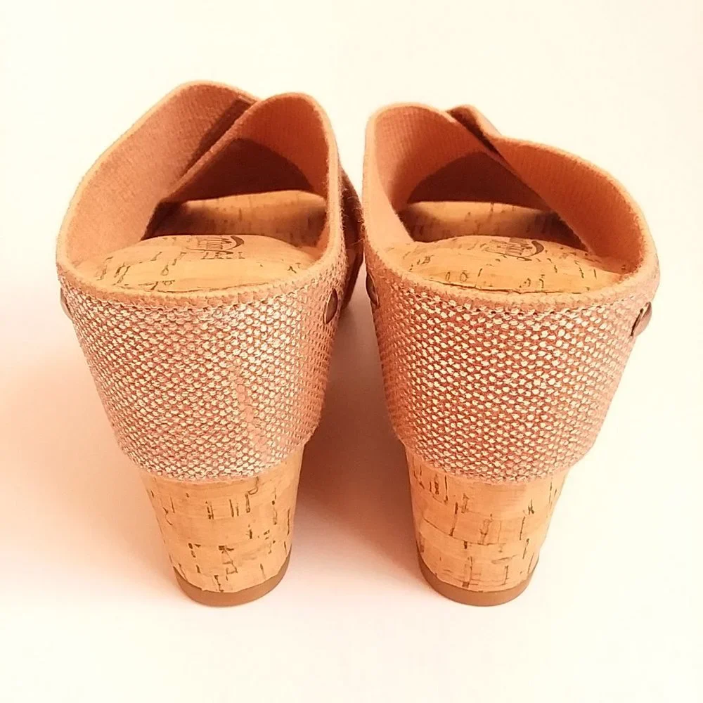 Lucky Brand Miller2 Nude Cork Slip-On Wedges Size 9.5